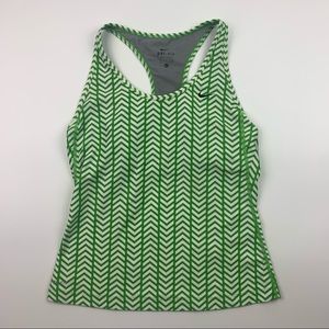 Nike Green Chevron Dri Fit Tank Bra Compression